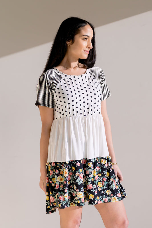 Overcast Petal Babydoll - Black